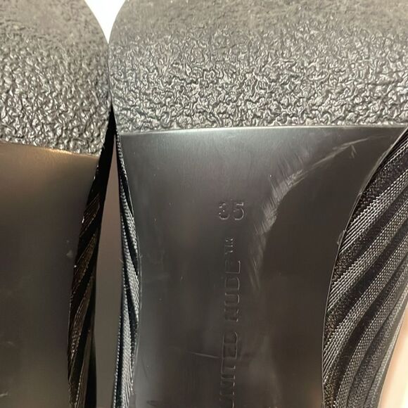 UN United Nude Womens Fold Hi Black Ankle Heels Booties Sz 5 - Picture 12 of 13